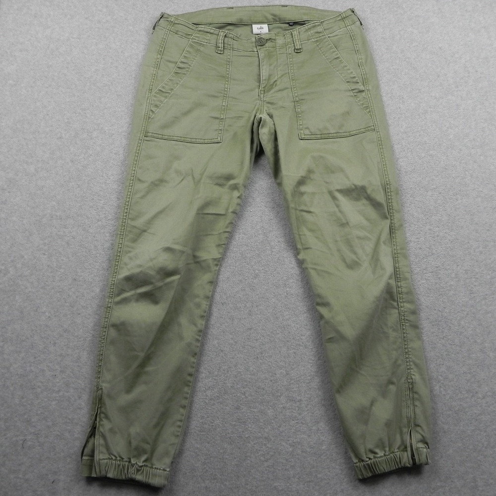 Cabi Pants Womens 4 Traveler Jogger Utility Patch Pocket Casual Stretch Green